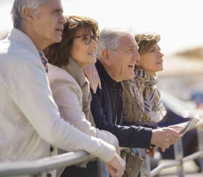 A group of older tourists